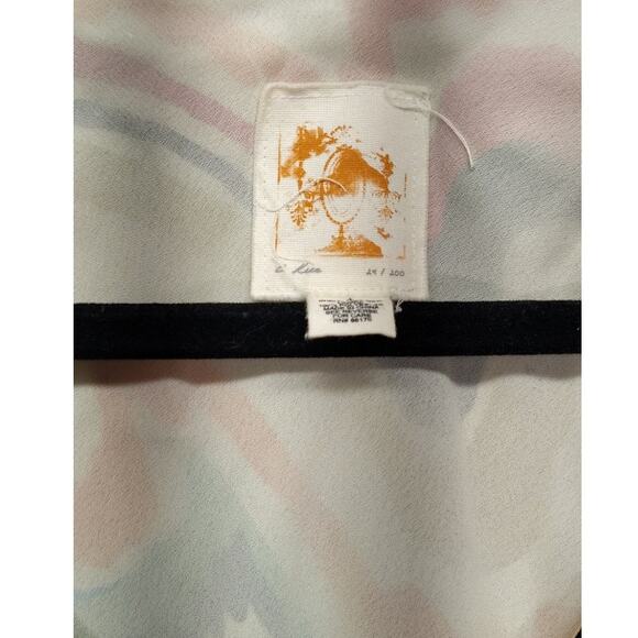 Anthropologie C Keer Womens Dress Size 4 Abstract Designer Silk Sheer Ruffle VNT - Picture 5 of 10